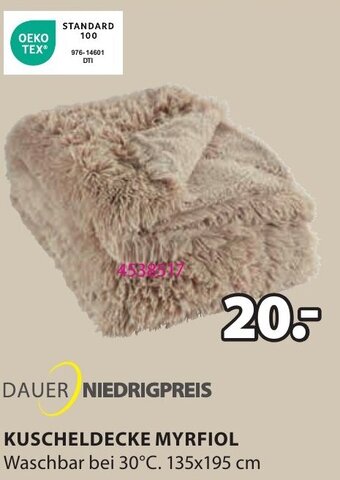 JYSK KUSCHELDECKE MYRFIOL Waschbar bei 30°C. 135x195 cm Angebot