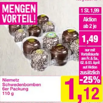 Sutterlüty Niemetz Schwedenbomben 6er Packung 110g Angebot