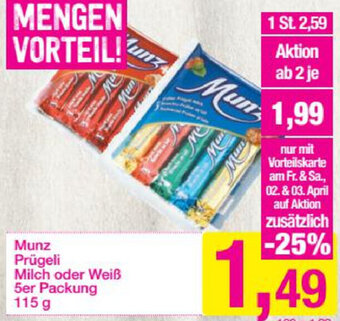 Sutterlüty Munz Prügeli Milch Oder Weiß 5er Packung 115g Angebot