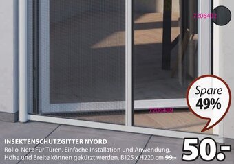 JYSK INSEKTENSCHUTZGITTER NYORD B125 x H220 cm Angebot