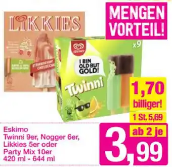 Sutterlüty Eskimo Twinni 9er, Nogger 6er, Likkies 5er 420ml-644 ml Angebot