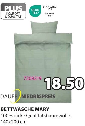 JYSK BETTWÄSCHE MARY 100% dicke Qualitätsbaumwolle. 140x200 cm Angebot