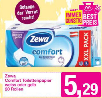 Sutterlüty Zewa Comfort Toilettenpapier Weiss Oder Gelb 20 Rollen Angebot