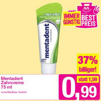 Sutterlüty Mentadent Zahncreme 75ml Angebot