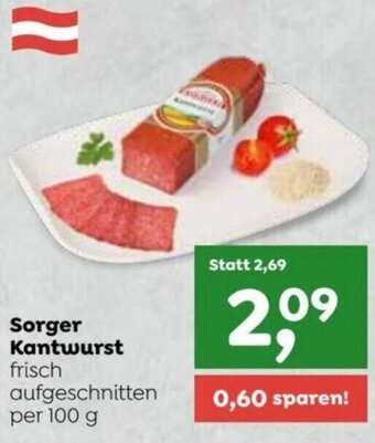 ADEG Sorger Kantwurst frisch aufgeschnitten per 100 g Angebot