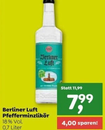 ADEG Berliner Luft Pfefferminzlikör 18% Vol. 0,7 Liter Angebot