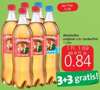Eurospar Almdudler original oder zuckerfrei 1 Liter Angebot