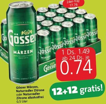 Eurospar Gösser Märzen, Naturradler Zitrone oder Naturradler Zitrone alkoholfrei 0,5 Liter Angebot