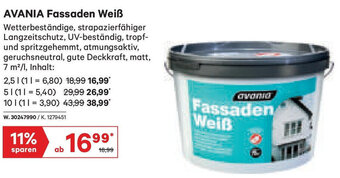 Lagerhaus AVANIA Fassaden Weiß 2,5 L Angebot