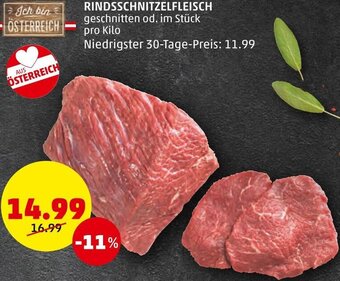 PENNY RINDSSCHNITZELFLEISCH geschnitten od. im Stück pro Kilo Angebot