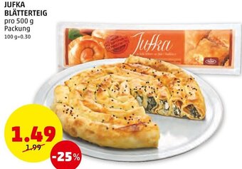 PENNY JUFKA BLÄTTERTEIG pro 500 g Packung Angebot