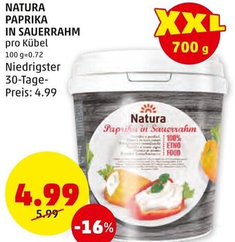 PENNY NATURA PAPRIKA IN SAUERRAHM pro Kübel Angebot