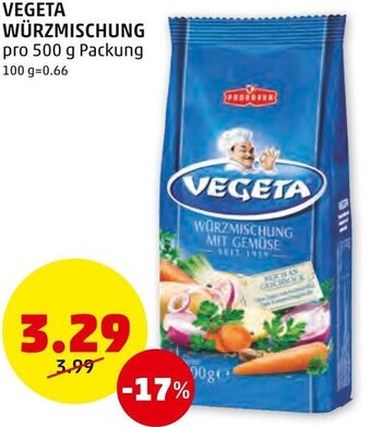 PENNY VEGETA WÜRZMISCHUNG pro 500 g Packung Angebot