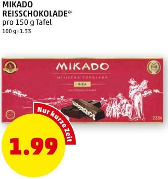 PENNY MIKADO REISSCHOKOLADE* pro 150 g Tafel Angebot