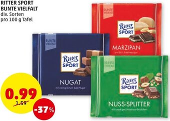 PENNY RITTER SPORT BUNTE VIELFALT div. Sorten pro Angebot