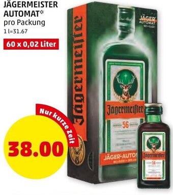 PENNY JÄGERMEISTER AUTOMAT* pro Packung Angebot