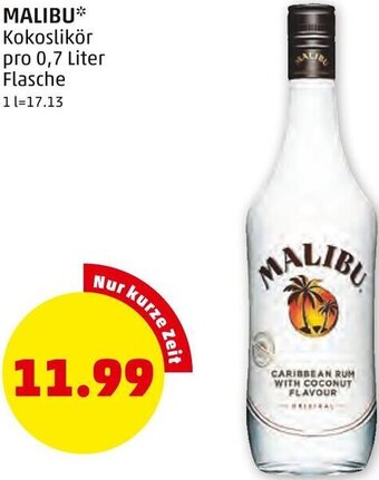 PENNY MALIBU** Kokoslikör pro 0,7 Liter Flasche Angebot