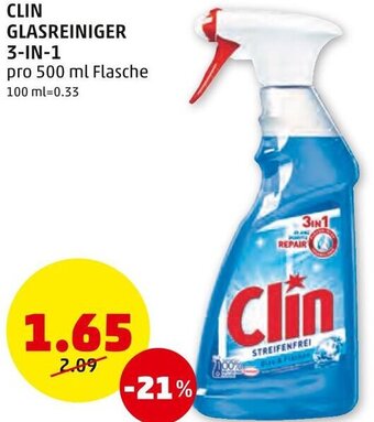 PENNY CLIN GLASREINIGER 3-IN-1 pro 500 ml Flasche Angebot