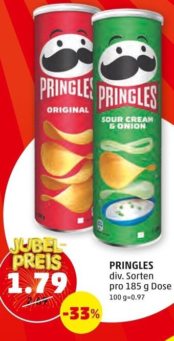 PENNY PRINGLES div. Sorten pro 185 g Dose Angebot