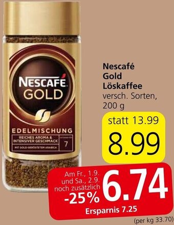 Spar Nescafé Gold Löskaffee versch. Sorten, 200 g Angebot