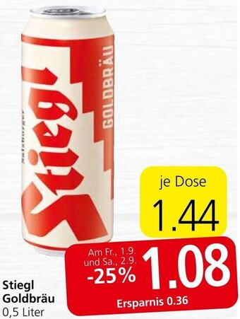 Spar Stiegl Goldbräu 0,5 Liter Angebot
