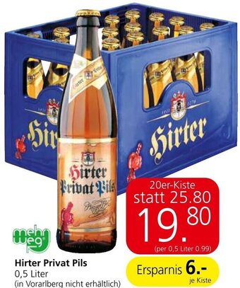 Spar Hirter Privat Pils 0,5 Liter Angebot