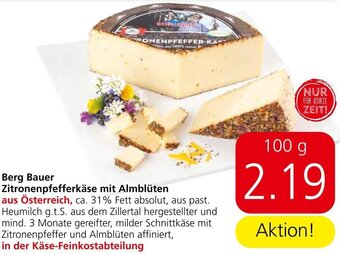 Spar Berg Bauer Zitronenpfefferkäse mit Almblüten 100 g Angebot