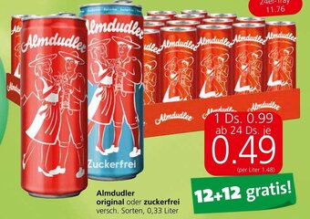 Spar Almdudler original oder zuckerfrei versch. Sorten, 0,33 Liter Angebot