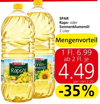 Spar SPAR Raps- oder Sonnenblumenöl 2 Liter Angebot