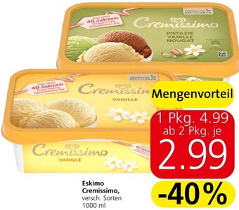 Spar Eskimo Cremissimo, versch. Sorten 1000 ml Angebot