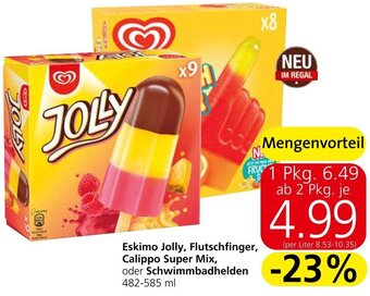 Spar Eskimo Jolly, Flutschfinger, Calippo Super Mix, oder Schwimmbadhelden 482-585 ml Angebot