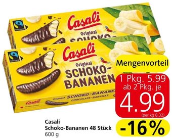 Spar Casali Schoko-Bananen 48 Stück 600 g Angebot