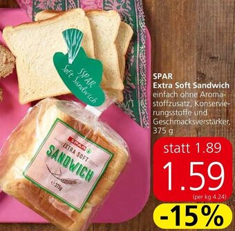 Spar SPAR Extra Soft Sandwich 375 g Angebot