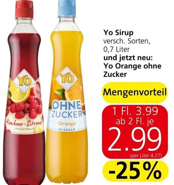 Spar Yo Sirup versch. Sorten, 0,7 Liter Angebot