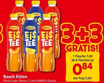 Interspar Rauch Eistee Pfirsich oder Zitrone, 1-Liter-EINWEG-Flasche Angebot