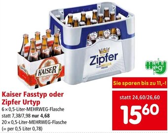 Interspar Kaiser Fasstyp oder Zipfer Urtyp Angebot
