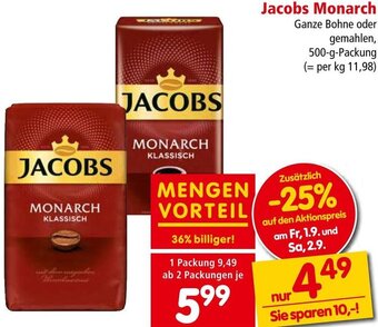 Interspar Jacobs Monarch 500-g-Packung Angebot