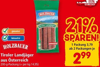 Interspar Tiroler Landjäger aus Österreich 200-g-Packung 200-g-Packung Angebot