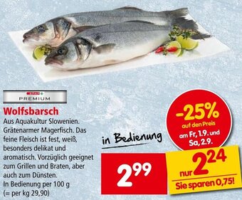 Interspar Wolfsbarsch per 100 g Angebot