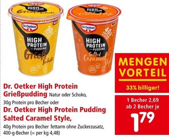 Interspar Dr. Oetker High Protein Grießpudding oder Dr. Oetker High Protein Pudding Salted Caramel Style, Angebot