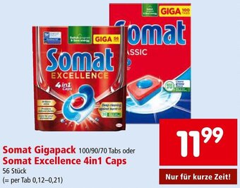 Interspar Somat Gigapack 100/90/70 Tabs oder Somat Excellence 4in1 Caps 56 Stück Angebot