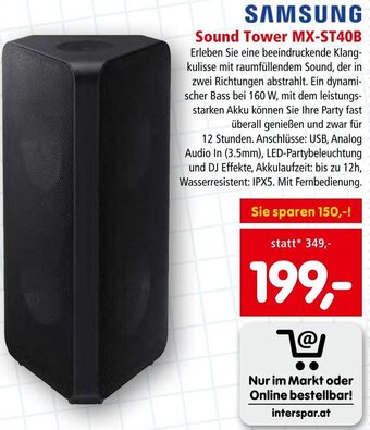 Interspar SAMSUNG Sound Tower MX-ST40B Angebot