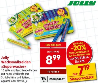 Interspar Jolly Wachsmalkreiden >>Superwaxies<< Angebot