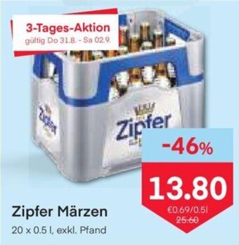 MPreis Zipfer Märzen 20 x 0.5 l Angebot