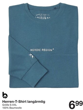 Zeeman Herren-T-Shirt langärmlig Größe S-XXL Angebot