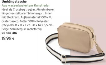 Tchibo Eduscho Umhängetasche Aus wasserbasiertem Kunstleder Angebot