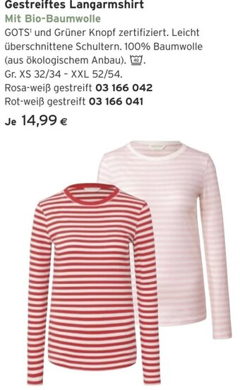 Tchibo Eduscho Gestreiftes Langarmshirt Angebot