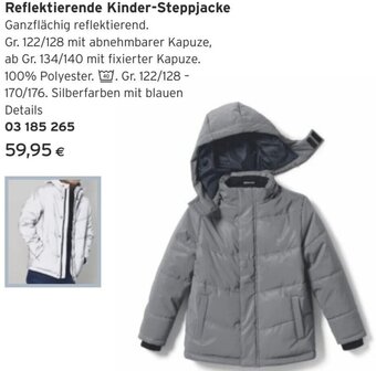 Tchibo Eduscho Reflektierende Kinder-Steppjacke Angebot