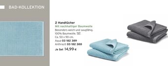 Tchibo Eduscho 2 Handtücher Mit nachhaltiger Baumwolle Angebot