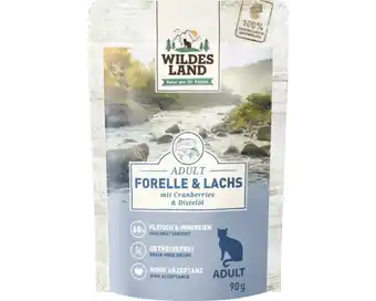 Hornbach Katzenfutter nass wildes land forelle und lachs mit cranberries mit wertvollen superfoods, getreidefrei, glutenfrei 90 g Angebot